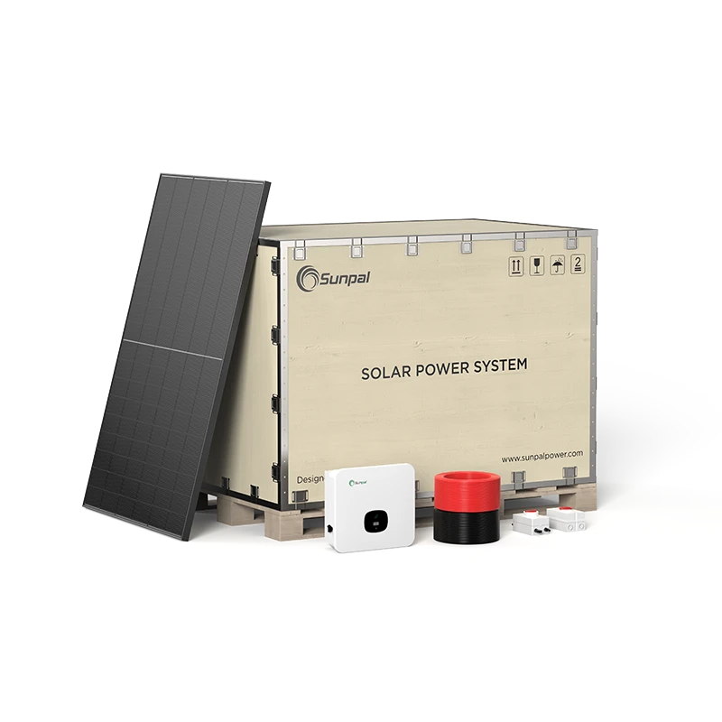 Vendita all'ingrosso di un sistema completo su rete 5kW 10kVA comprendente pannello solare, inverter solare su rete e staffa di montaggio.