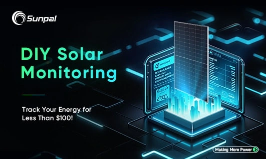 Banner promoting DIY solar monitoring for tracking energy usage under $100.