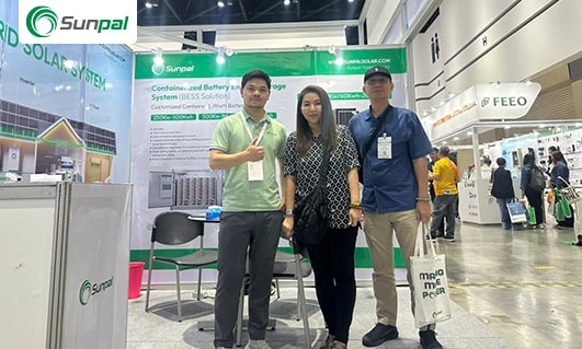 Sunpal booth showcasing solar technology at the ASEW 2025 exhibition.