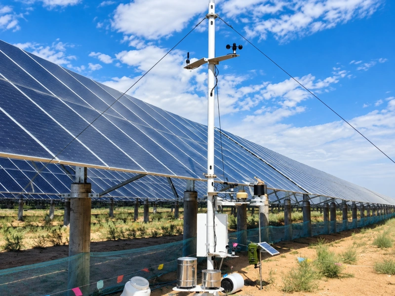 Parco solare a terra di grandi dimensioni negli Emirati Arabi Uniti con pannelli solari ad alta efficienza per la generazione di energia pulita su larga scala.